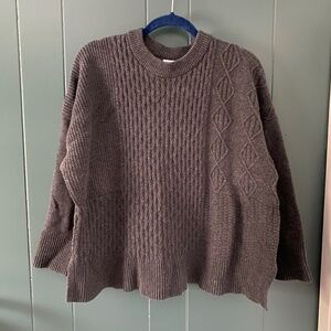 Soft Grey Fisherman’s Knit Sweater